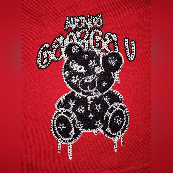 NWT AVENUE GEORGE V PARIS Mens Red Rhinestone Shorts Size 3XL XXXL - Picture 3 of 6